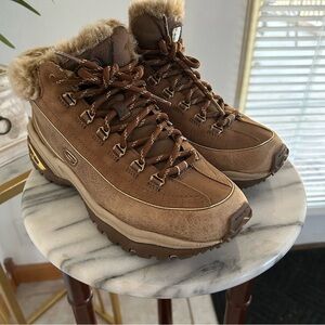 Skechers Brown Fur-Lined Hiking Boots